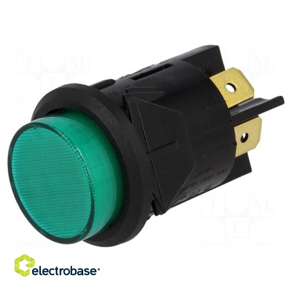 Switch: push-button | Pos: 2 | DPST-NO | 16A/250VAC | 16A/28VDC | green image 1