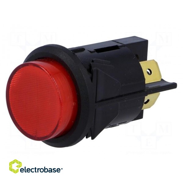 Switch: push-button | Pos: 2 | DPST-NO | 16A/250VAC | 16A/28VDC | red image 1