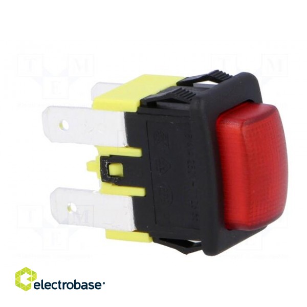 Switch: push-button | Pos: 2 | DPST-NO | 16A/250VAC | OFF-ON | red | 230V image 8