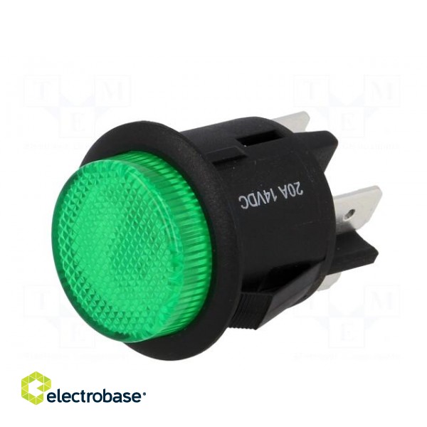 Switch: push-button | Pos: 2 | DPST-NO | 20A/12VDC | OFF-ON | green image 2