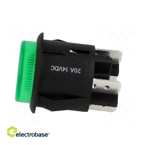 Switch: push-button | Pos: 2 | DPST-NO | 20A/12VDC | OFF-ON | green image 3