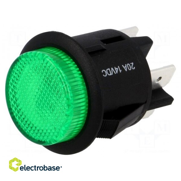 Switch: push-button | Pos: 2 | DPST-NO | 20A/12VDC | OFF-ON | green image 1