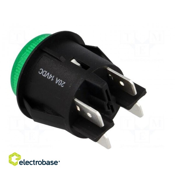 Switch: push-button | Pos: 2 | DPST-NO | 20A/12VDC | OFF-ON | green image 4