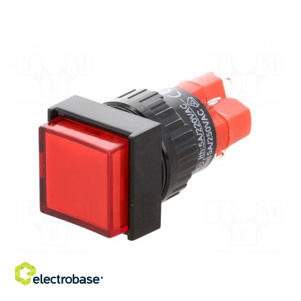 Switch: push-button | Pos: 2 | SPDT | 3A/250VAC | 2A/24VDC | ON-(ON) | red image 2