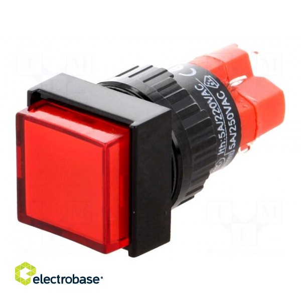 Switch: push-button | Pos: 2 | SPDT | 3A/250VAC | 2A/24VDC | ON-(ON) | red image 1
