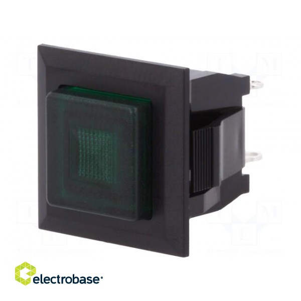 Switch: push-button | Pos: 2 | SPST-NO | 3A/125VAC | OFF-ON | green | 1kV image 1