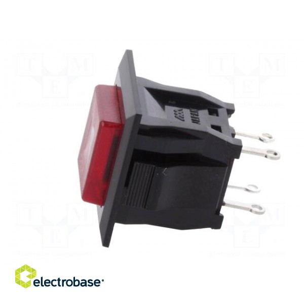 Switch: push-button | Pos: 2 | SPST-NO | 3A/125VAC | OFF-ON | red | 1kV image 3