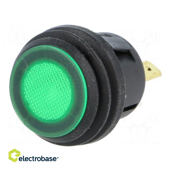 Switch: push-button | Pos: 2 | SPST-NO | 6A/250VAC | OFF-ON | IP65 | green image 1