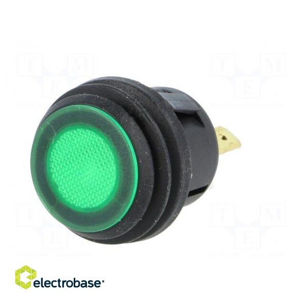 Switch: push-button | Pos: 2 | SPST-NO | 6A/250VAC | OFF-ON | green | IP65 image 2