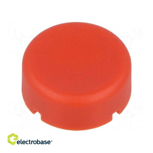 Button | round | Colour: red | Mat: PA | Ø17mm paveikslėlis 1