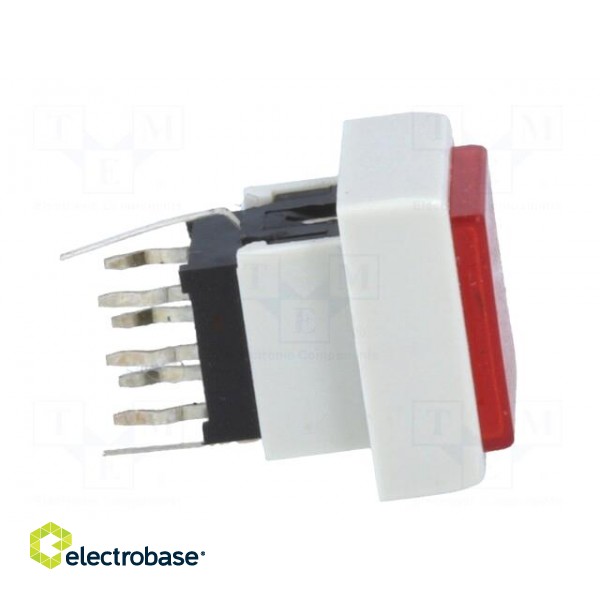 Switch: keypad | Pos: 2 | DPDT | 0.1A/30VDC | red | LED | red | THT | 1.5N paveikslėlis 7