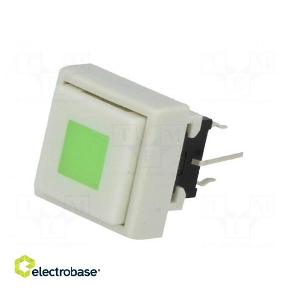 Switch: keypad | Pos: 2 | DPDT | 0.1A/30VDC | white | LED | green | THT | 1.5N image 2