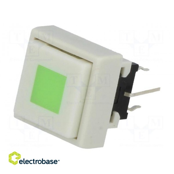 Switch: keypad | Pos: 2 | DPDT | 0.1A/30VDC | white | LED | green | THT | 1.5N image 3