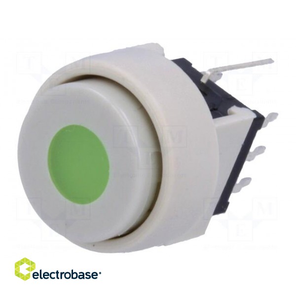 Switch: keypad | Pos: 2 | DPDT | 0.1A/30VDC | white | LED | green | THT | 1.5N image 1