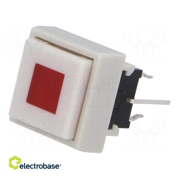 Switch: keypad | Pos: 2 | DPDT | 0.1A/30VDC | white | LED | red | THT | 1.5N image 1