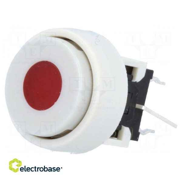 Switch: keypad | Pos: 2 | DPDT | 0.1A/30VDC | white | LED | red | THT | 1.5N paveikslėlis 1