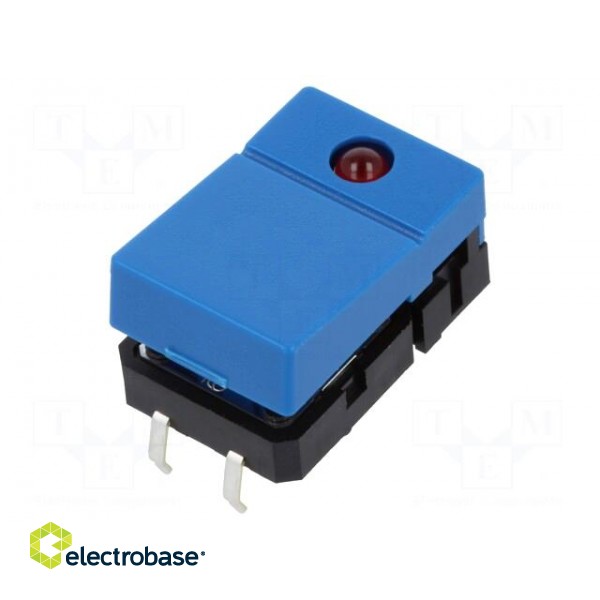 Switch: keypad | Pos: 2 | SPST-NO | 0.05A/24VDC | blue | LED | red | THT image 1