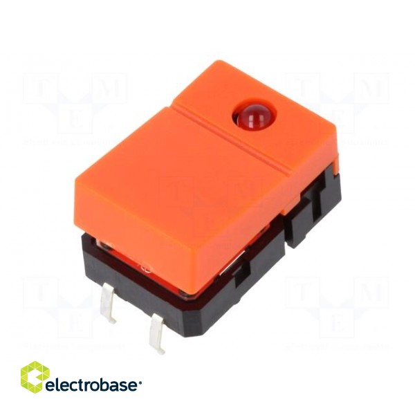 Switch: keypad | Pos: 2 | SPST-NO | 0.05A/24VDC | orange | LED | THT | 1.27N image 1