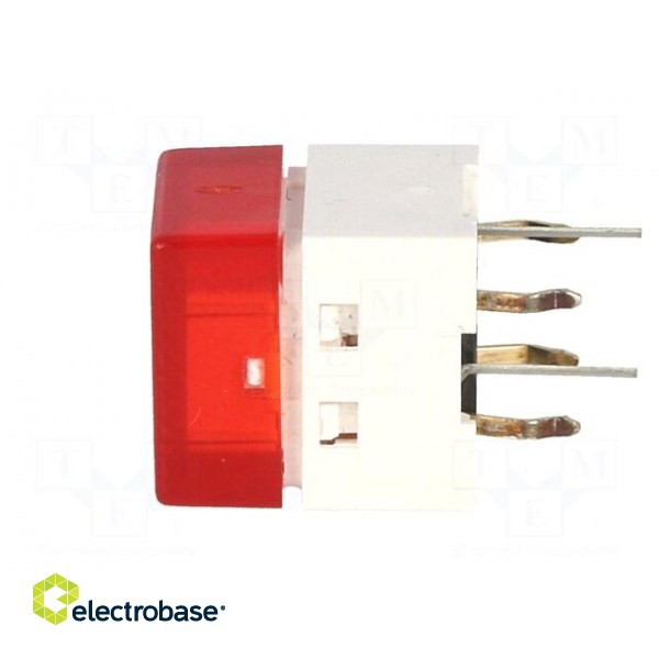 Switch: keypad | Pos: 2 | SPST-NO | 0.05A/24VDC | red | LED | red | THT image 3