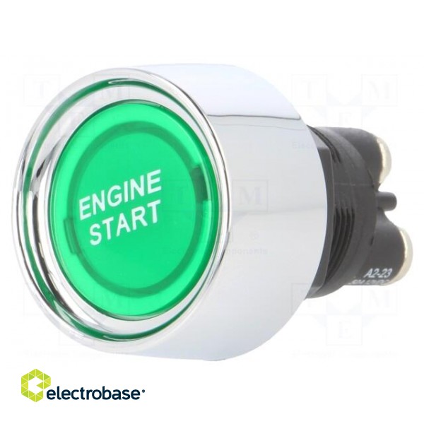 Switch: push-button | Pos: 2 | SPST-NO | 50A/12VDC | green | Illumin: LED image 1