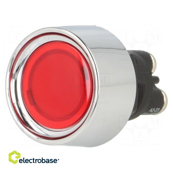 Switch: push-button | Pos: 2 | SPST-NO | 50A/12VDC | red | Illumin: LED image 1