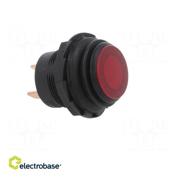 Switch: push-button | Pos: 2 | SPST | 10A/14VDC | red | Illumin: LED | PC image 8
