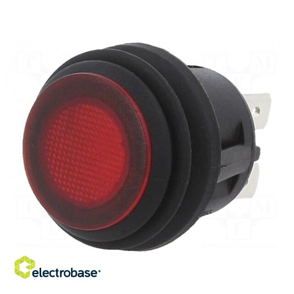 Switch: push-button | Pos: 2 | SPST | 20A/14VDC | red | Illumin: LED | PB фото 1