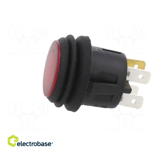 Switch: push-button | Pos: 2 | SPST | 20A/14VDC | red | Illumin: LED | PB image 3