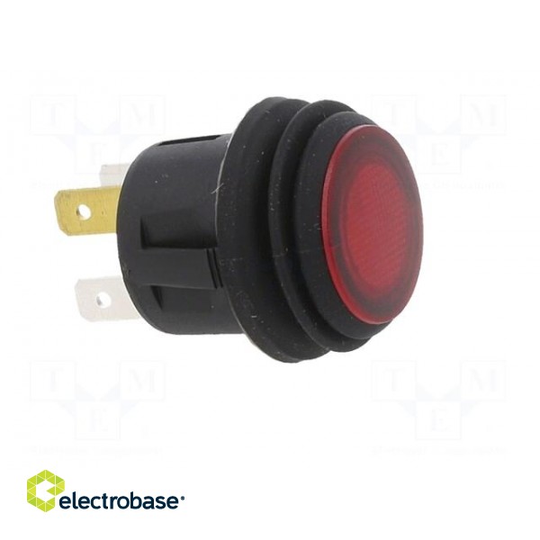 Switch: push-button | Pos: 2 | SPST | 20A/14VDC | red | Illumin: LED | PB image 8