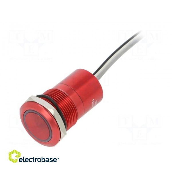 Switch: capacitive | Pos: 2 | SPST-NC | 0.01A/12VDC | IP68 | ON-OFF | red image 1