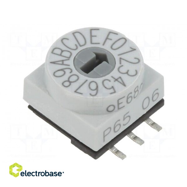 Encoding switch | HEX/BCD | Pos: 16 | SMD | Rcont max: 80mΩ | P65