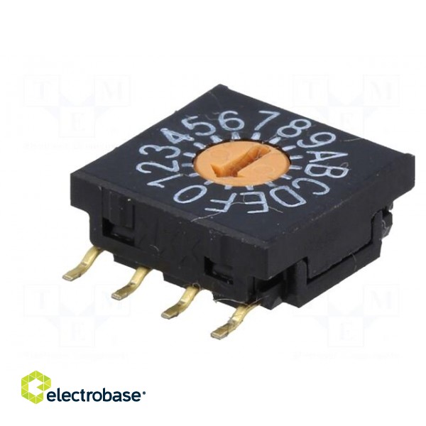 Encoding switch | HEX/BCD | Pos: 16 | SMT | Rcont max: 100mΩ | 10x10x4mm фото 2