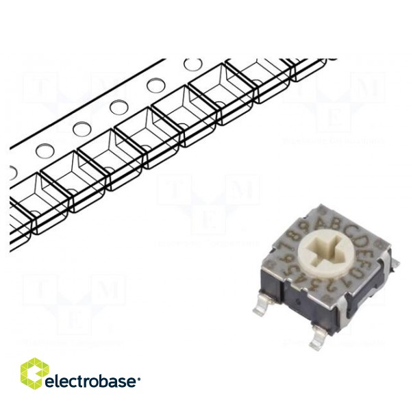 Encoding switch | HEX/BCD | Pos: 16 | SMT | Rcont max: 100mΩ | RTE | reel