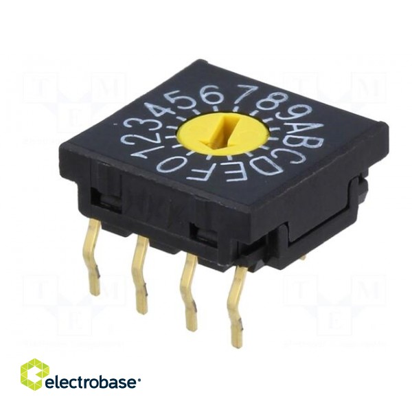 Encoding switch | HEX/BCD | Pos: 16 | THT | Rcont max: 100mΩ | 10x10x4mm фото 2