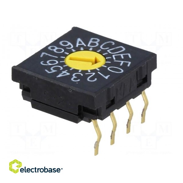 Encoding switch | HEX/BCD | Pos: 16 | THT | Rcont max: 100mΩ | 10x10x4mm фото 8