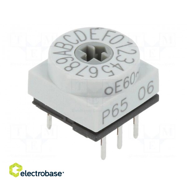 Encoding switch | HEX/BCD | Pos: 16 | THT | Rcont max: 80mΩ | P65
