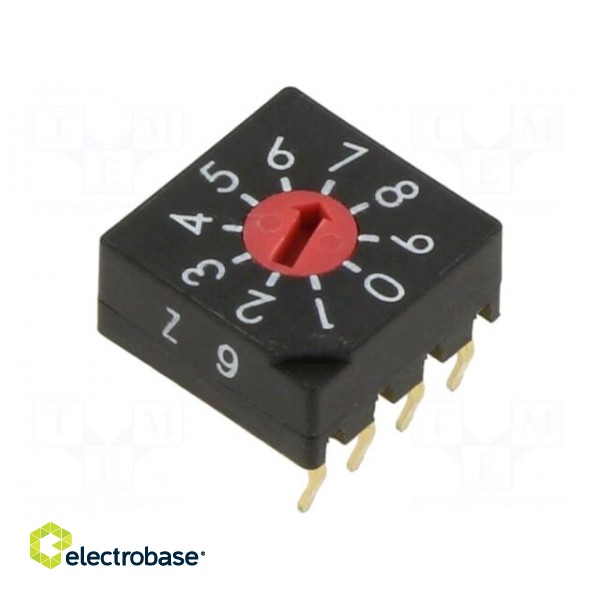 Encoding switch | Pos: 10 | PCB,THT | 100mΩ | DC load @R: 0.03A/15VDC