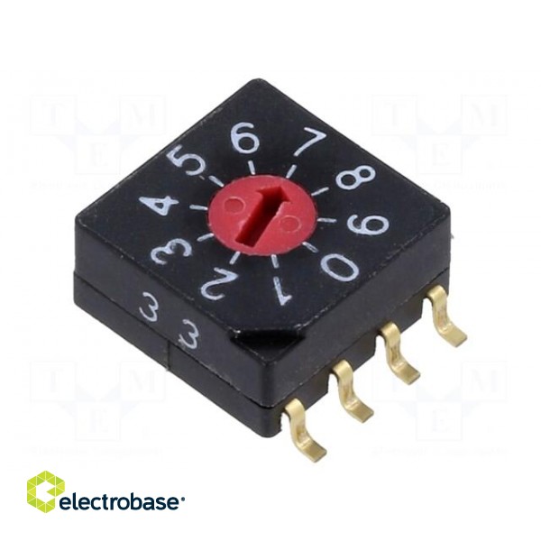 Encoding switch | Pos: 10 | SMD | 100mΩ | DC load @R: 0.03A/15VDC image 1