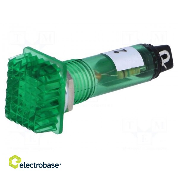 Indicator: with FLUO neon lamp | prominent | green | 230VAC | plastic image 1