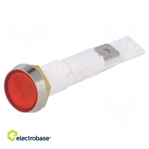 Indicator: with neon lamp | flat | 230VAC | Cutout: Ø10mm | plastic image 1