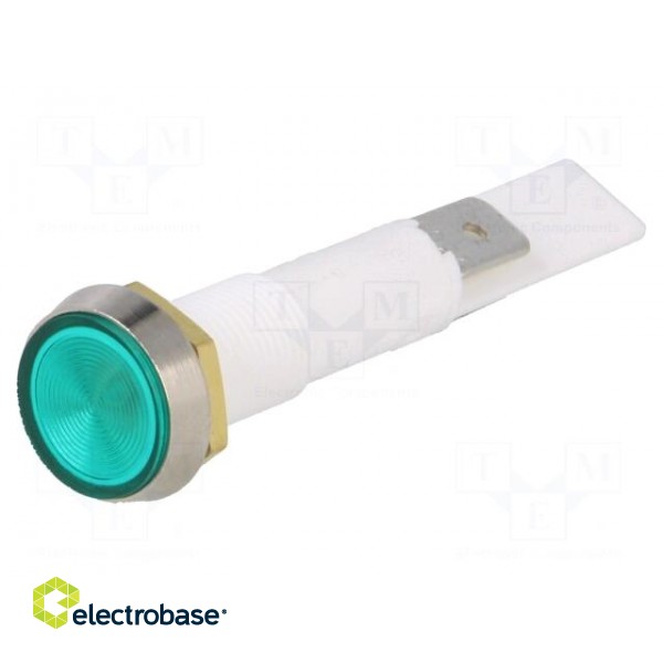 Indicator: with neon lamp | flat | 230VAC | Cutout: Ø10mm | plastic image 1