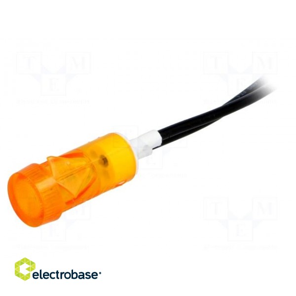 Indicator: with neon lamp | flat | amber | 230VAC | Cutout: Ø12mm