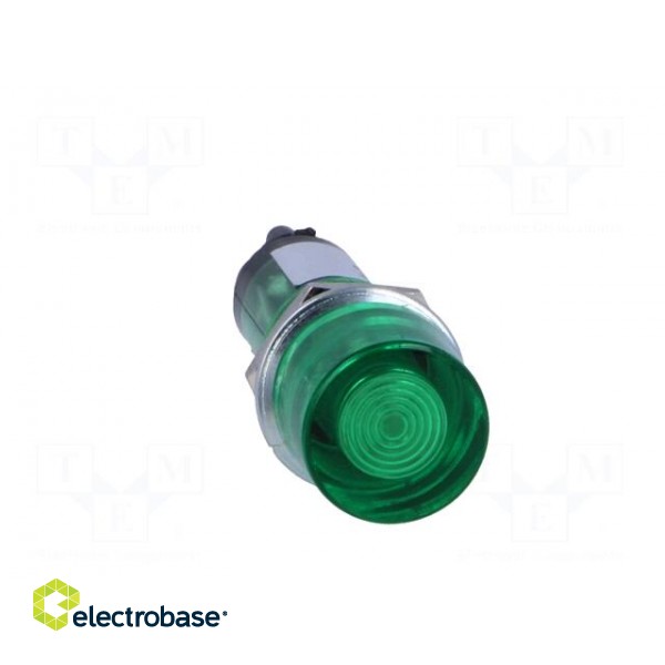 Indicator: with neon lamp | flat | green | 230VAC | Cutout: Ø10mm | IP20 фото 9