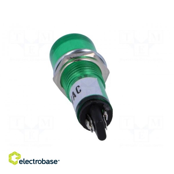 Indicator: with neon lamp | flat | green | 230VAC | Cutout: Ø10mm | IP20 image 5