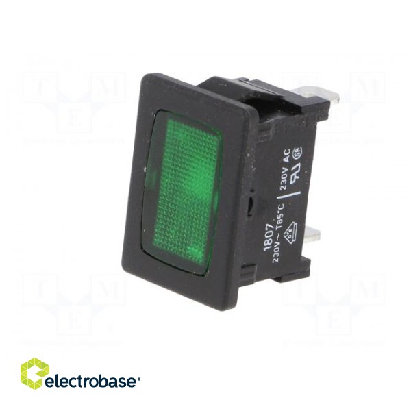 Indicator: with neon lamp | flat | green | 230VAC | plastic image 2