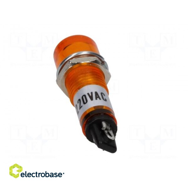 Indicator: with neon lamp | flat | orange | 230VAC | Cutout: Ø10mm image 5
