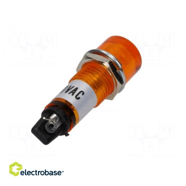 Indicator: with neon lamp | flat | orange | 230VAC | Cutout: Ø10mm image 6