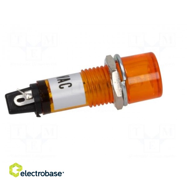 Indicator: with neon lamp | flat | orange | 230VAC | Cutout: Ø10mm image 7