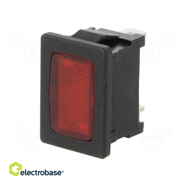 Indicator: with neon lamp | flat | red | 230VAC | Cutout: 19.2x12.9mm image 1