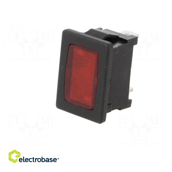 Indicator: with neon lamp | flat | red | 230VAC | Cutout: 19.2x12.9mm image 2